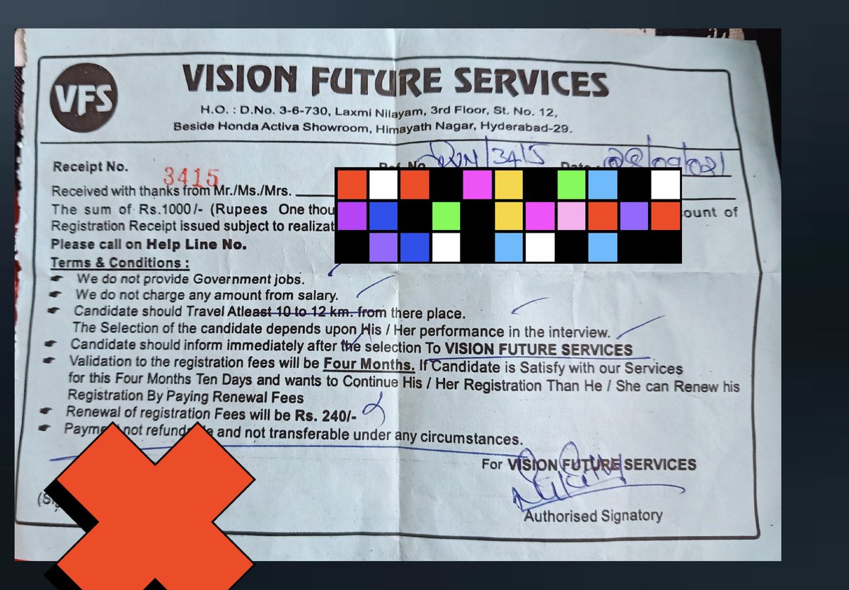 TweetsofRahman's tweet photo. ❌Fraud services 👇❌
Vision future services @ himayath nagar .... 
 Don't believe in such services ... 
After paying consistency fee thay will not respond for calls and msgs 🤐 https://t.co/HY3RV7aoJ0