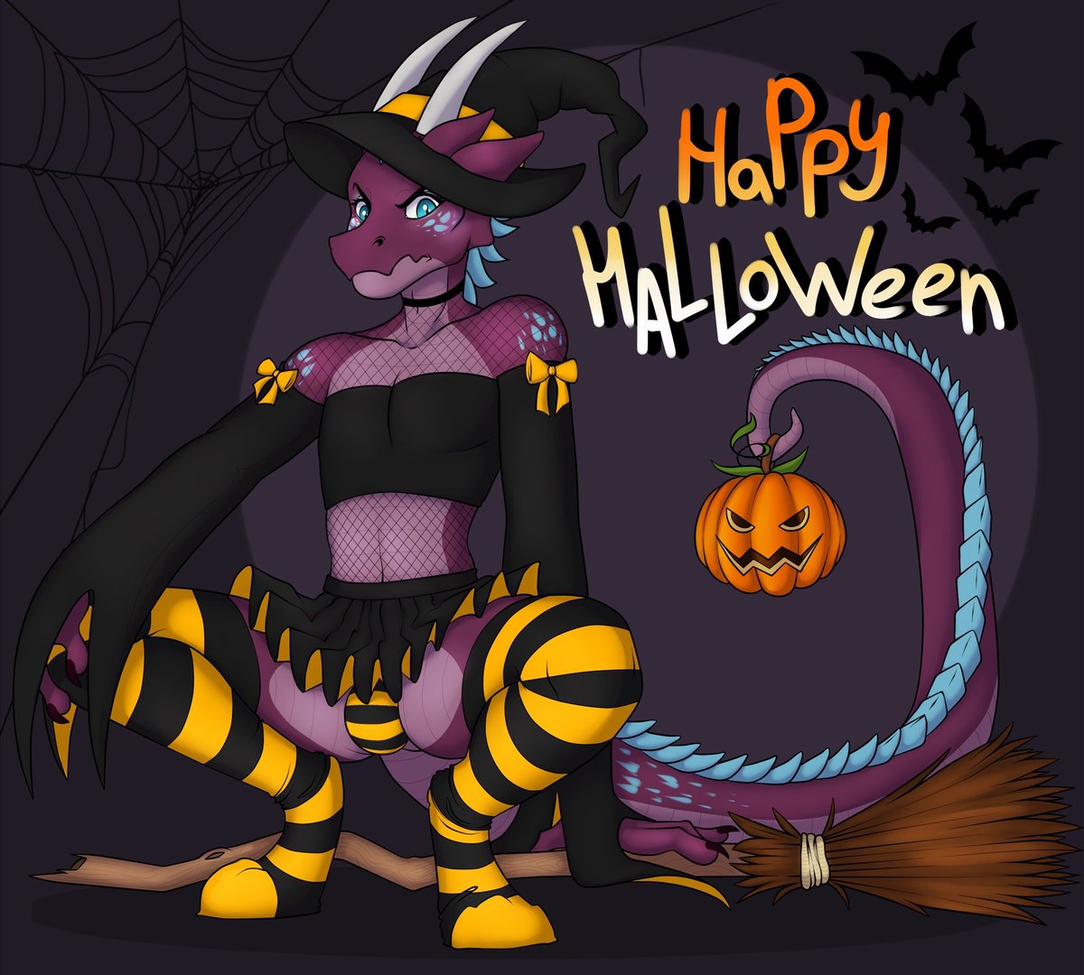 YashaKovalskaya's tweet photo. For @AlexDraggoNN 
Spooky

#Halloween #lizard #furry #furryart #trap https://t.co/rTfZFXOXsZ