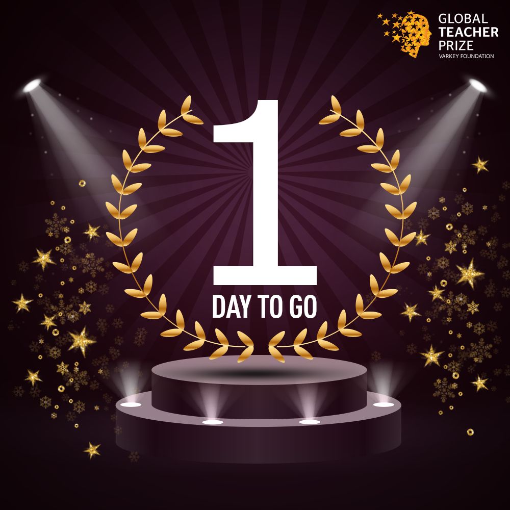 One day to go until we reveal the winner of the US$1 million #GlobalTeacherPrize 2021 in a grand virtual ceremony taking place at UNESCO’s headquarters in Paris. Join us on 10th Nov at 7:00 PM CET for the greatest tribute to the world’s teachers.
 #TeachersMatter