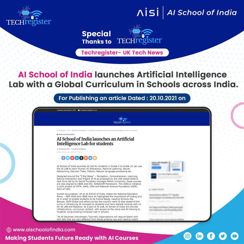 AIschoolofIndia's tweet photo. AI School of India launches Artificial Intelligence Lab with a Global Curriculum in Schools across India.
Article Link:
https://t.co/noznWestht'
##awards #AWARDS2021 #awardceremony #AIonlinecourse #pythonforai #learning #onlinecourse #codingforbeginners #codingclasses https://t.co/WDW80jHf3m