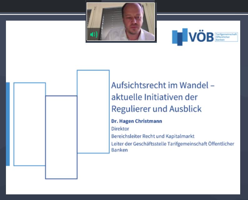 St_Hirschmann's tweet photo. Wertvolle und wichtige Impulse von Dr. Hagen Christmann @voeb_banken zu den regulatorischen Initiativen in der #CompensationGovernance bei der #VÖB-Fachtagung für Vergütungsbeauftragte 2021 @voebservice 👍 #AcademyOfFinance #Vergütungscompliance #SustainableFinance #NewPay https://t.co/NjTmR3E6PO