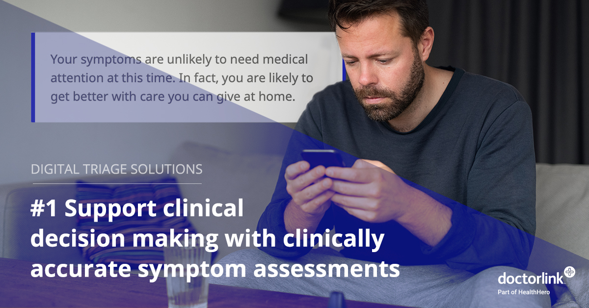 getdoctorlink's tweet photo. #DigitalTriage tools support clinical decision making by providing comprehensive #SymptomAssessment reports that practices can use to triage their patients. Automated triage solutions can advise patients on where to get the best care for their symptoms. https://t.co/RWFLZ7NJqO https://t.co/94jLm9ZUtA