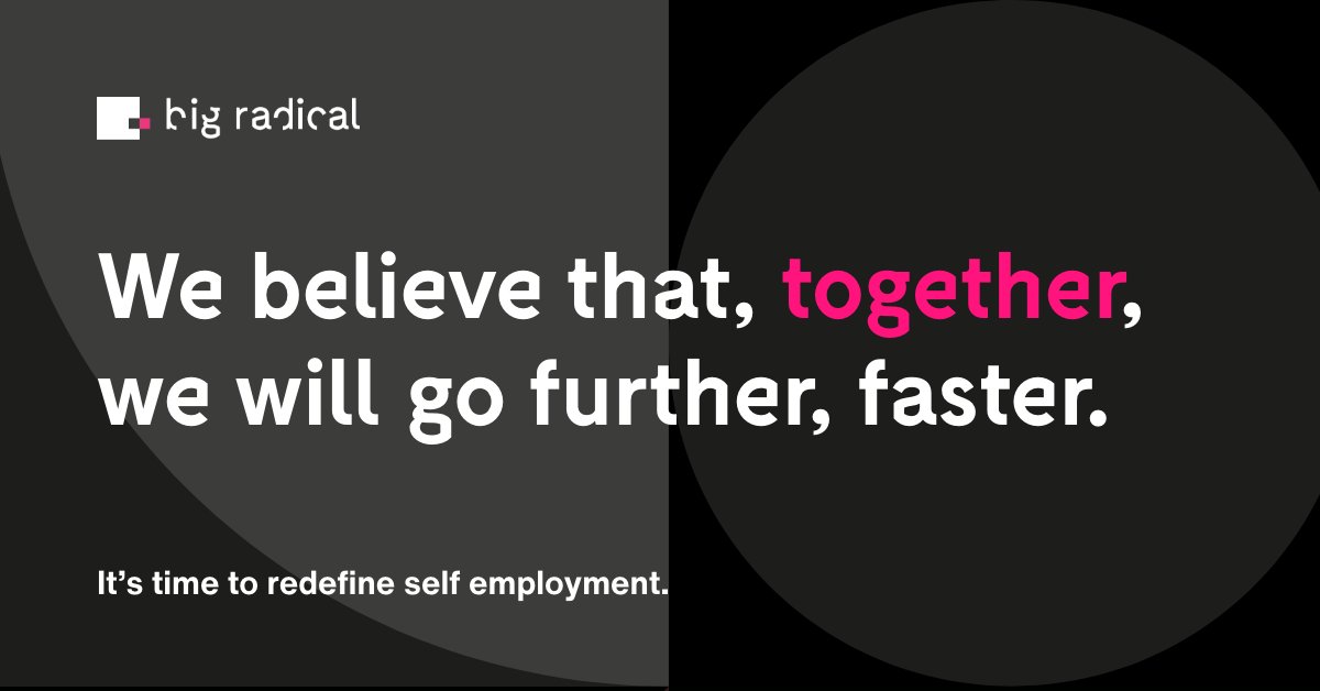 Working for yourself is no longer working ❌

Big Radical is a new radical operating system for the self employed.

Join us --≥ etchuk.co/3CVrBcS

#selfemployed #freelance #freelancerlife #contractor #contractorlife