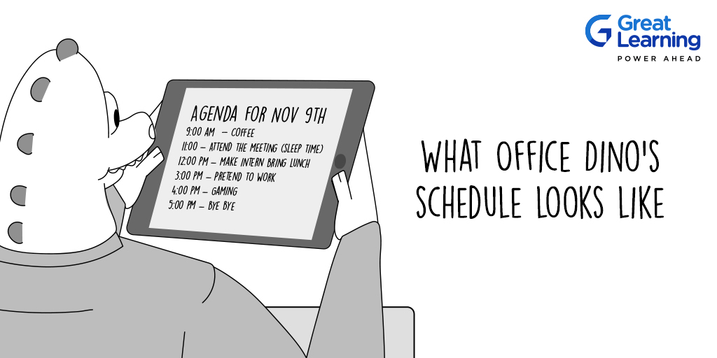 Great_Learning's tweet photo. It looks like a packed schedule for Office Dino, after all! How does your schedule look like today?
#GreatLearning #OfficeDino #Work #Worklife #WeekdayMood #WeekendMood #TuesdayBlues #OfficeLife https://t.co/6UBdO0wD37