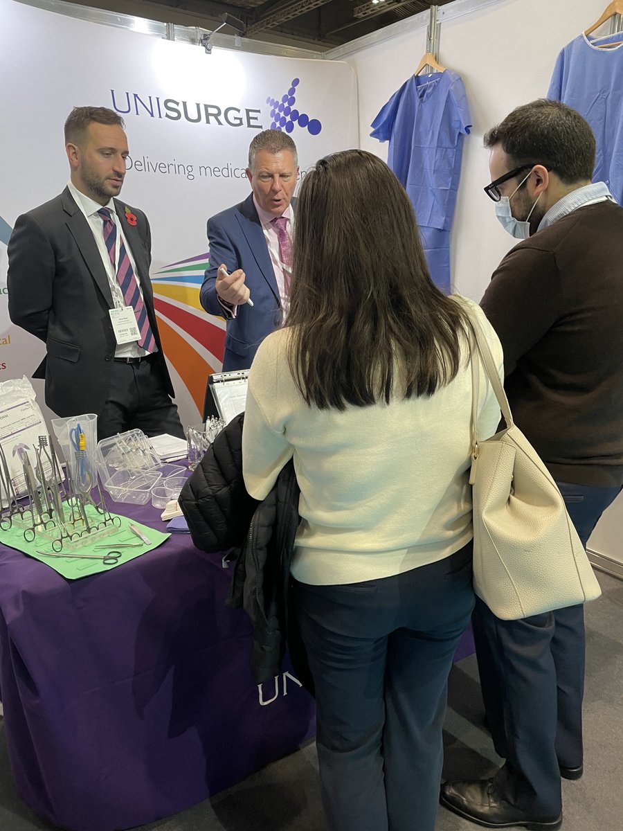 unisurge's tweet photo. Great to see Yousef Abduldaiem from St George’s and Alicia Wong from University Hospitals of Plymouth this morning, talking through our products and having a hands-on approach #futuresurgery2021 #unisurge #medical #procedurepacks https://t.co/ula5AKwbsl