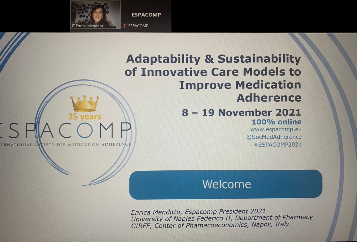 SocMedAdherence's tweet photo. Yesterday, the #ESPACOMP2021 President Prof. @MendittoEnrica declared open the #25thConference of #ESPACOMP2021!
We sincerely hope that the works will prove to be interesting for everyone.
Looking forward to having you in the next sessions! https://t.co/9Yiv7qiVIb