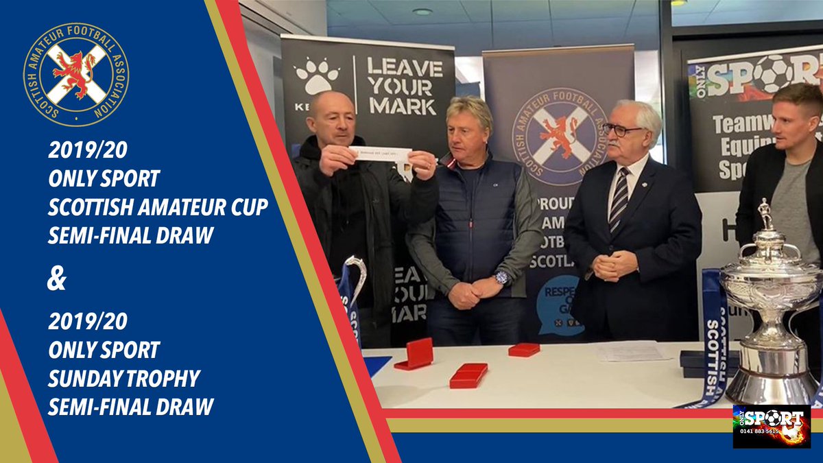 ScotAmFA's tweet photo. AT LAST!! The 2019/20 #ScottishAmateurCup semi-finals are fast approaching!

Watch the draw, and the 2019/20 #SundayTrophy draw, assisted by @siferry8, @MaccaFrank and Derek Ferguson, to remind yourself of the teams competing for each trophy here:
📺⬇️
https://t.co/W0g58lANjQ https://t.co/gghnDKkA2b