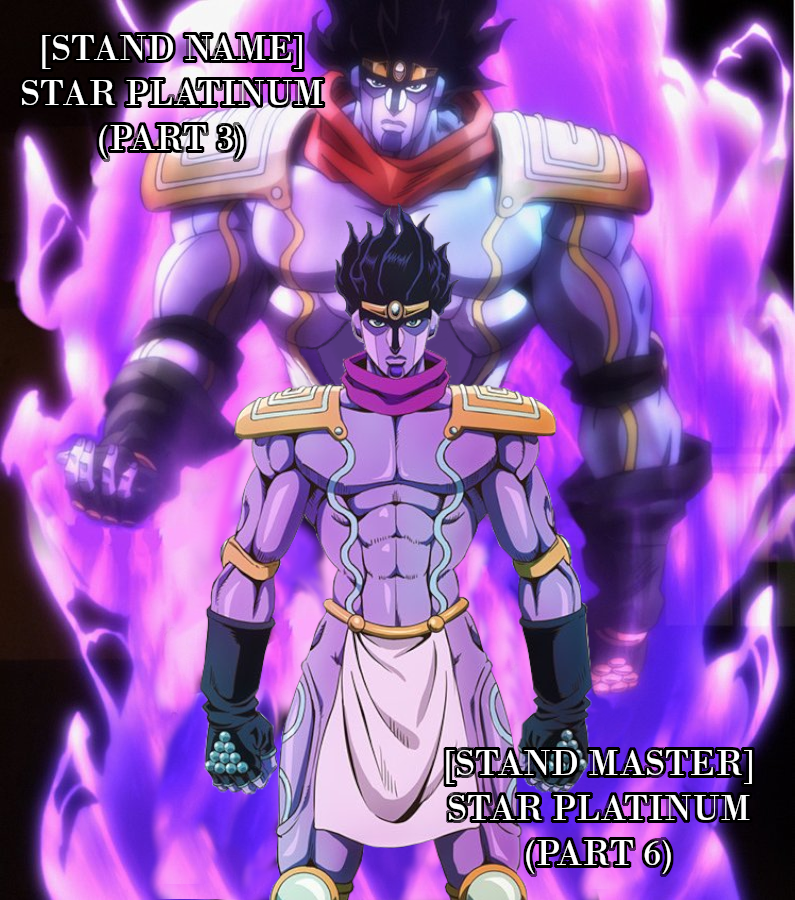 ShitPostCrusaders on X: Part 6 Star Platinum looking like a stand user  when compared to his part 3 iteration    / X