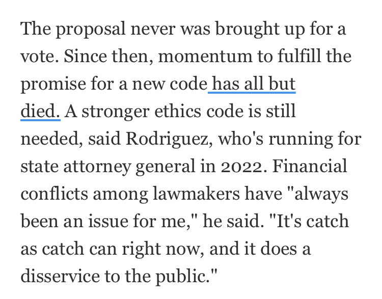 This article underscores the larger issue of self-dealing and ethical issues faced at the legislature. <a href="/EngelForArizona/">Kirsten Engel</a> and I tried to adopt a new house rule but were shut down by the majority. Reform is long overdue
