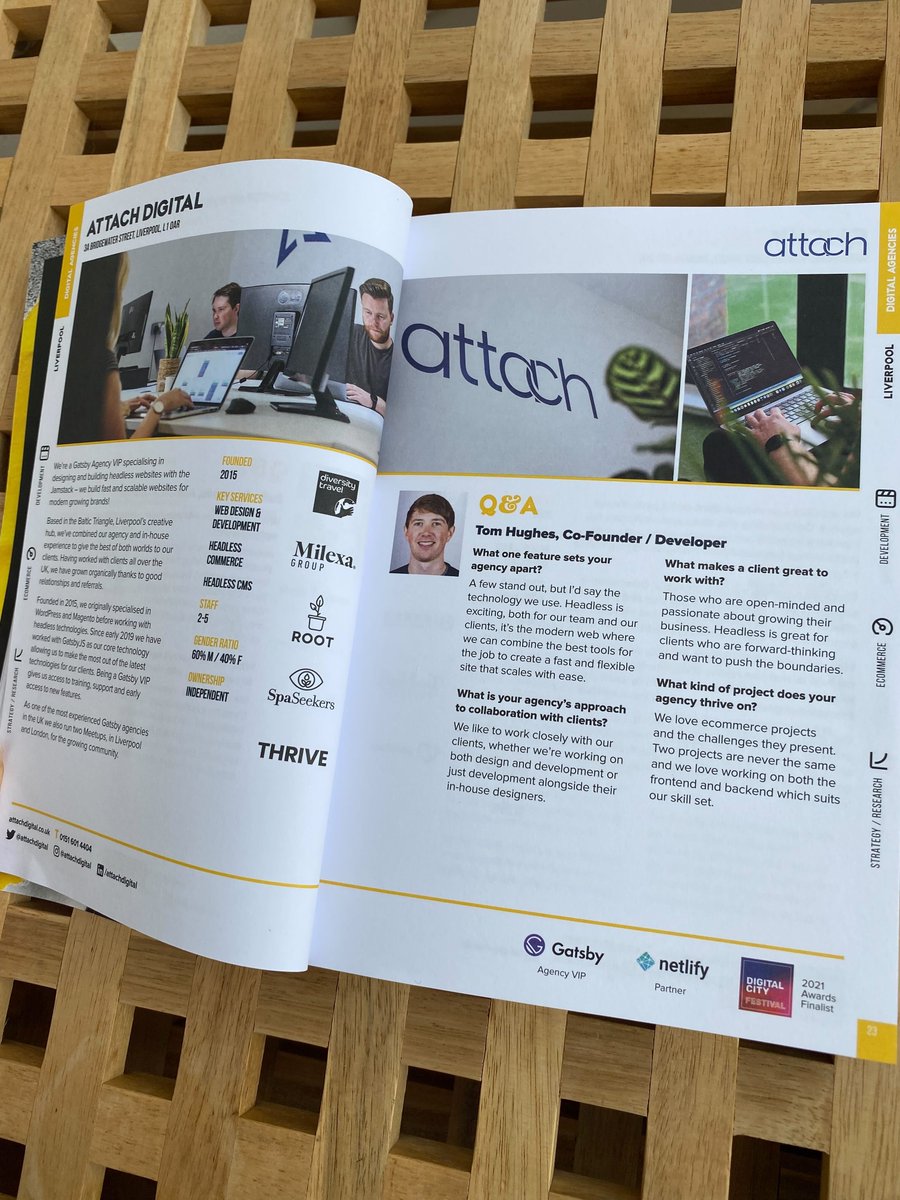 We're featured in this years <a href="/ProlificNorth/">Prolific North</a> Northern Agency Guide! Check us out on pages 22 and 23! 📚

You'll find out more about us as an agency and there's also a Q&amp;A with our Co-Founder <a href="/tomhughes_wd/">Tom Hughes</a>!

#NAG21 #NorthernAgencyGuide #ProlificNorth #DigitalAgency #Jamstack