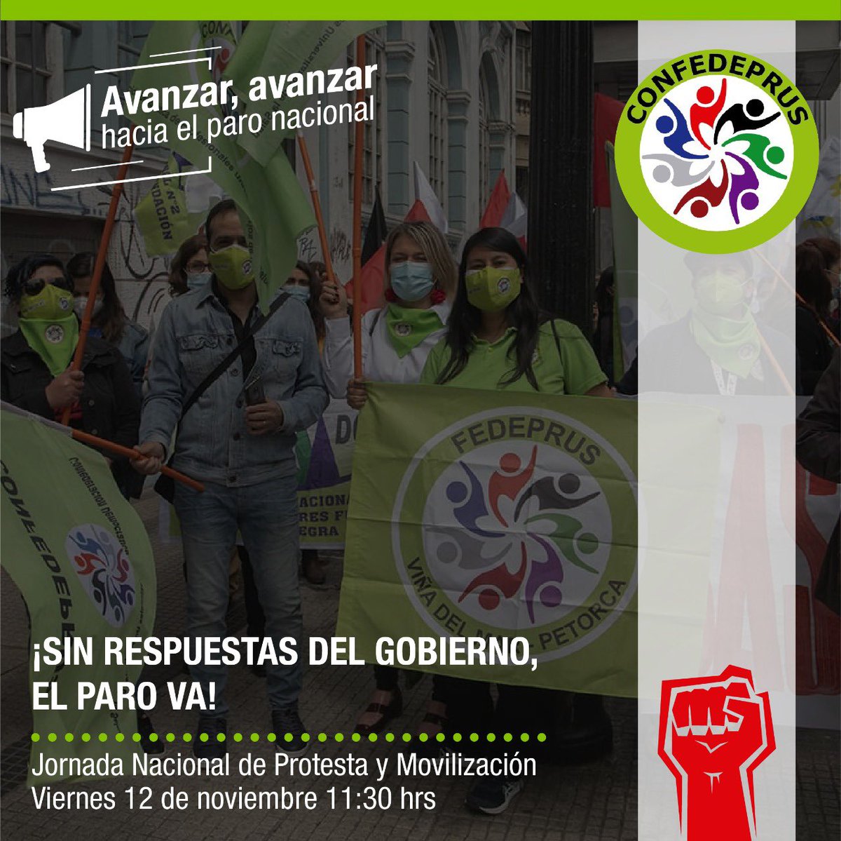 Nuestra lucha continua, creemos en la dignidad e importancia del trabajo de todos, por eso exigimos un #reajustedigno 
#trabajadoresdelasalud 
#dignidad 
#confedeprus 
#paronacional 

<a href="/fedeprusvip/">fedeprusviñapetorca</a> @fedeprusaconcagua @fedeprusnuble @fedeprusmetropolitana @fedeprusvsa