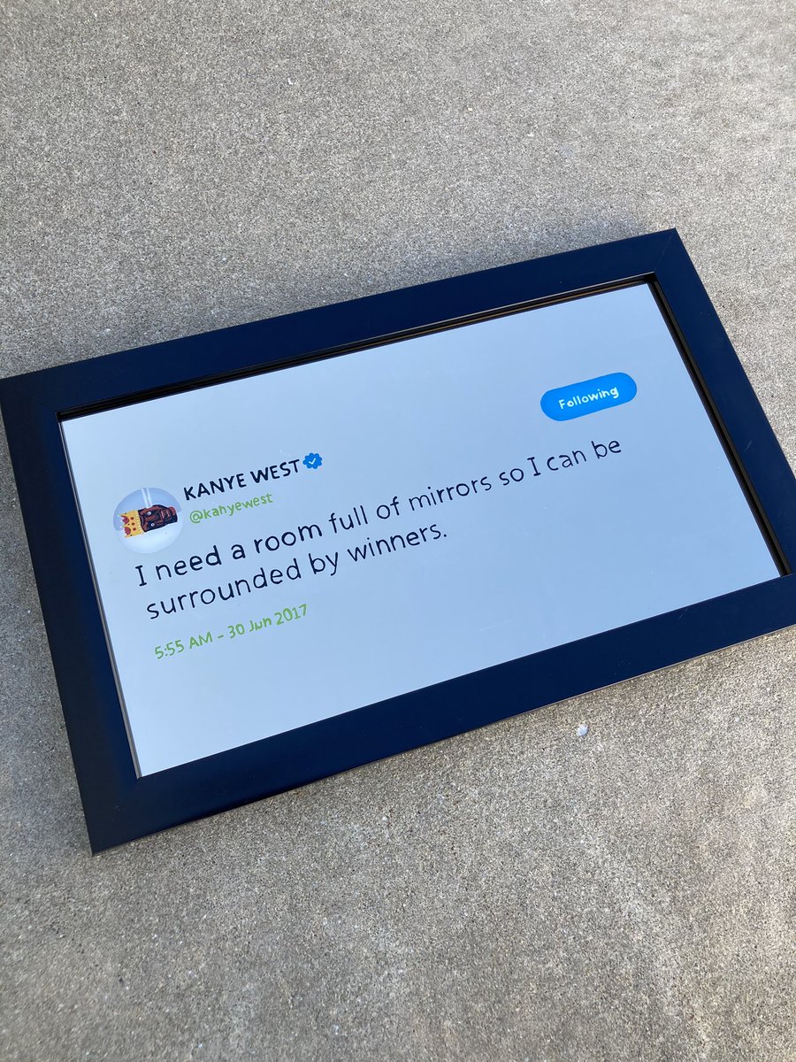 I made a Kanye mirror out of 22kt gold #TwitterOfTime #TweetASmallBiz # KanyeWest #ye #Yeezy #Donda