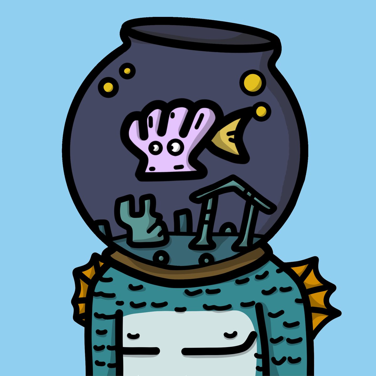 NFTtrace's tweet photo. Super excited and pumped because @FishbowlHeads NFT is Live for Public Minting. Loving the Cute and clean artwork, with an active and engaged community on Discord. I'm minting in their Public Sale and so should you.. #FishbowlHeads https://t.co/ZHONQ5ec4a