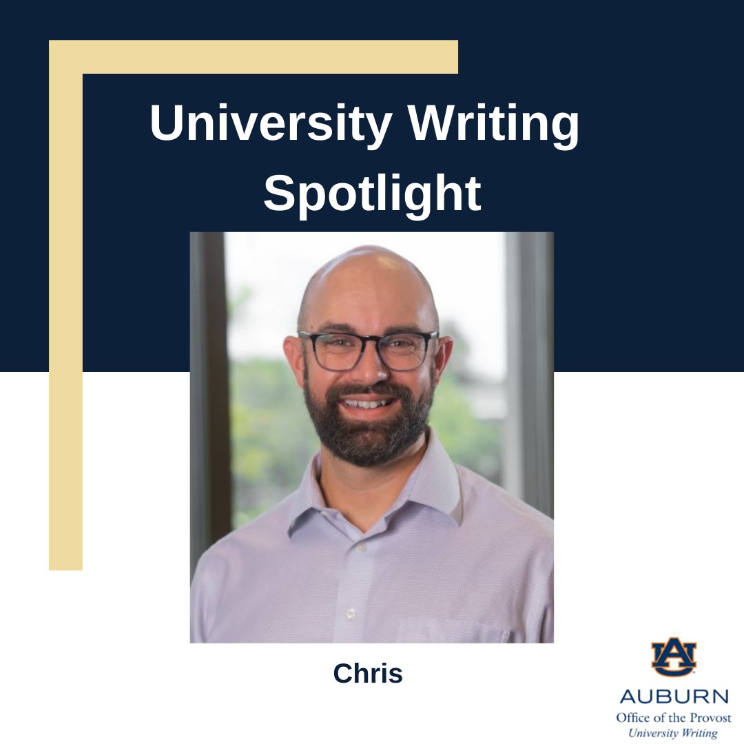 UnivWritingAU's tweet photo. Today we're putting our director Chris in the University Writing Spotlight! Scroll through these images to learn more about him. #UniversityWriting #AuburnUniversityWriting #Auburn #WritingAtAU #auburnuniversity https://t.co/p8dvoz9QsX