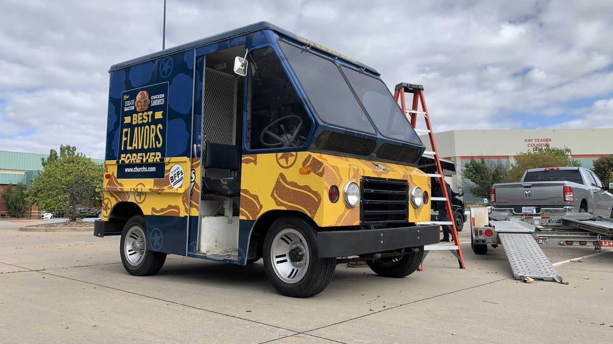 discoverwftx's tweet photo. We’re excited to announce that filming recently took place in Wichita Falls for the new @ChurchsChicken  commercial! We are honored to be contacted and host them for their project. You can check out the commercial here: https://t.co/bDzlTkFCqK🥓 https://t.co/hNfLUpdE2k
