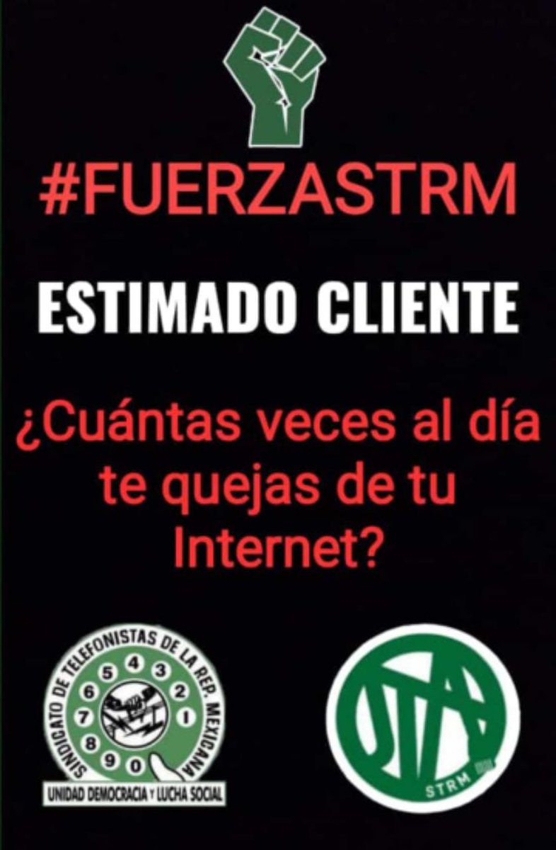 javireyes_potro's tweet photo. #OrgullosamenteTelefonista 
#EnDefensaDelCCT
#FuerzaSTRM
@lopezobrador_ @STRMnoticias @Telefonistas @LuisaAlcalde
Vamos con todo el ánimo posible, JTA
" UNIDAD, DEMOCRACIA Y LUCHA SOCIAL ". https://t.co/9mod2UQrqA