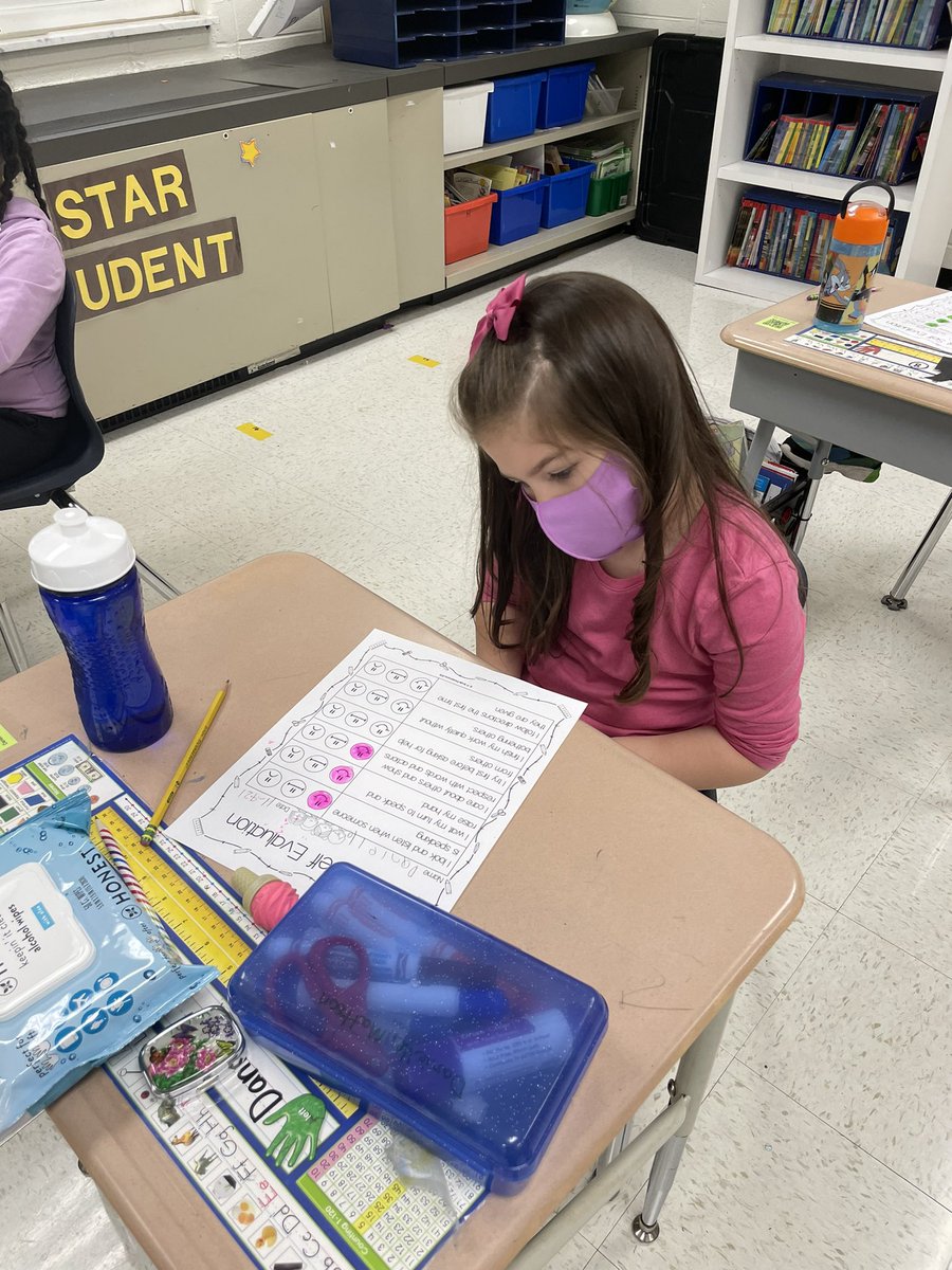 Today is a great day to reflect and grow! First grade students in Mrs. Madden’s class <a href="/madden_class/">Mrs. Madden”s Class</a> completed self reflections. It’s important to know where we are so we can strengthen our skills and grow #BeEvergreen