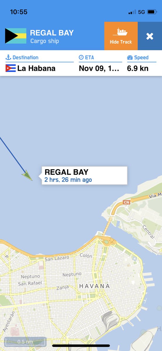 FlconEYES's tweet photo. #REGALBAY #IMO9053658 REFRIGERADO desde Europa por entrar en la Bahía. #cubarcos #15NCuba #9Nov https://t.co/Gy7StJ27LR