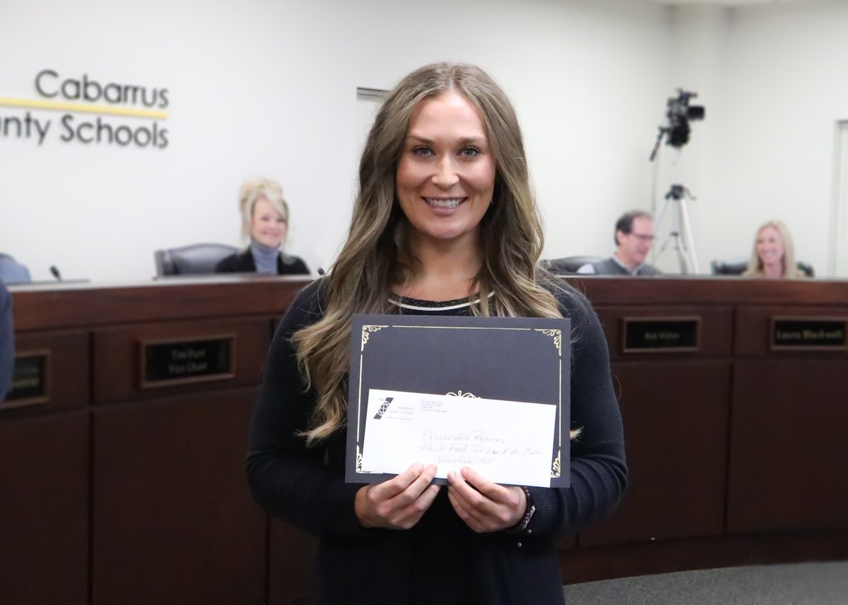 CabCoSchools's tweet photo. "My daughter's future looks bright and it's due in part to the outstanding education provided by Cassandra Reames." 🤩 Congrats to @wmirvinelem Cassandra Reames, our Hilbish #TeacheroftheMonth for November! 🙌🎉💕 Special thanks to @HilbishFordNC 
 
🗳 https://t.co/ohXiNuGus2 https://t.co/ld9irV45vt