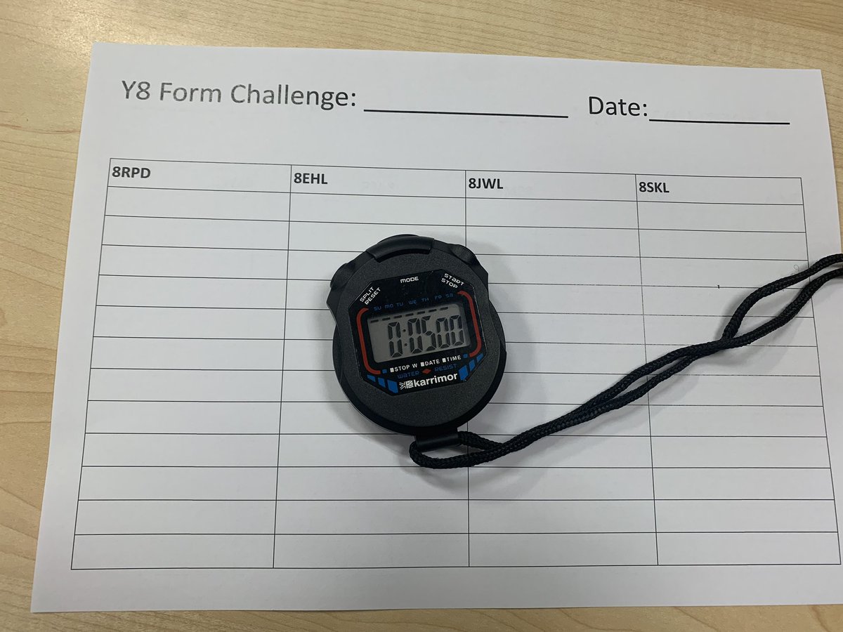 AtkoHistory's tweet photo. Can you stop the watch on exactly 5 seconds? Well Y8’s will find out tomorrow in the latest #FormChallenge https://t.co/O3YS22jKVw