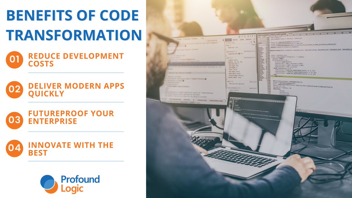 ProfoundLogic's tweet image. Four reasons to choose #CodeTransformation⤵️
1️⃣ COST: Reduce costs by 58%
2️⃣ DELIVER APPS: Convert legacy #RPG code to Node.js 
3️⃣ MODERNIZATION: Deliver integrated &amp;amp; cloud-ready apps
4️⃣ INNOVATE: Top companies rely on Node.js, why don&apos;t you?
Get started: hubs.ly/H0-fvdH0