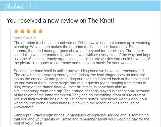 A huge thank you to Emily for leaving us the latest review on #TheKnot. After the past year we had, everyone was ready to get back out on the dance floor and share special times with the ones they love!
