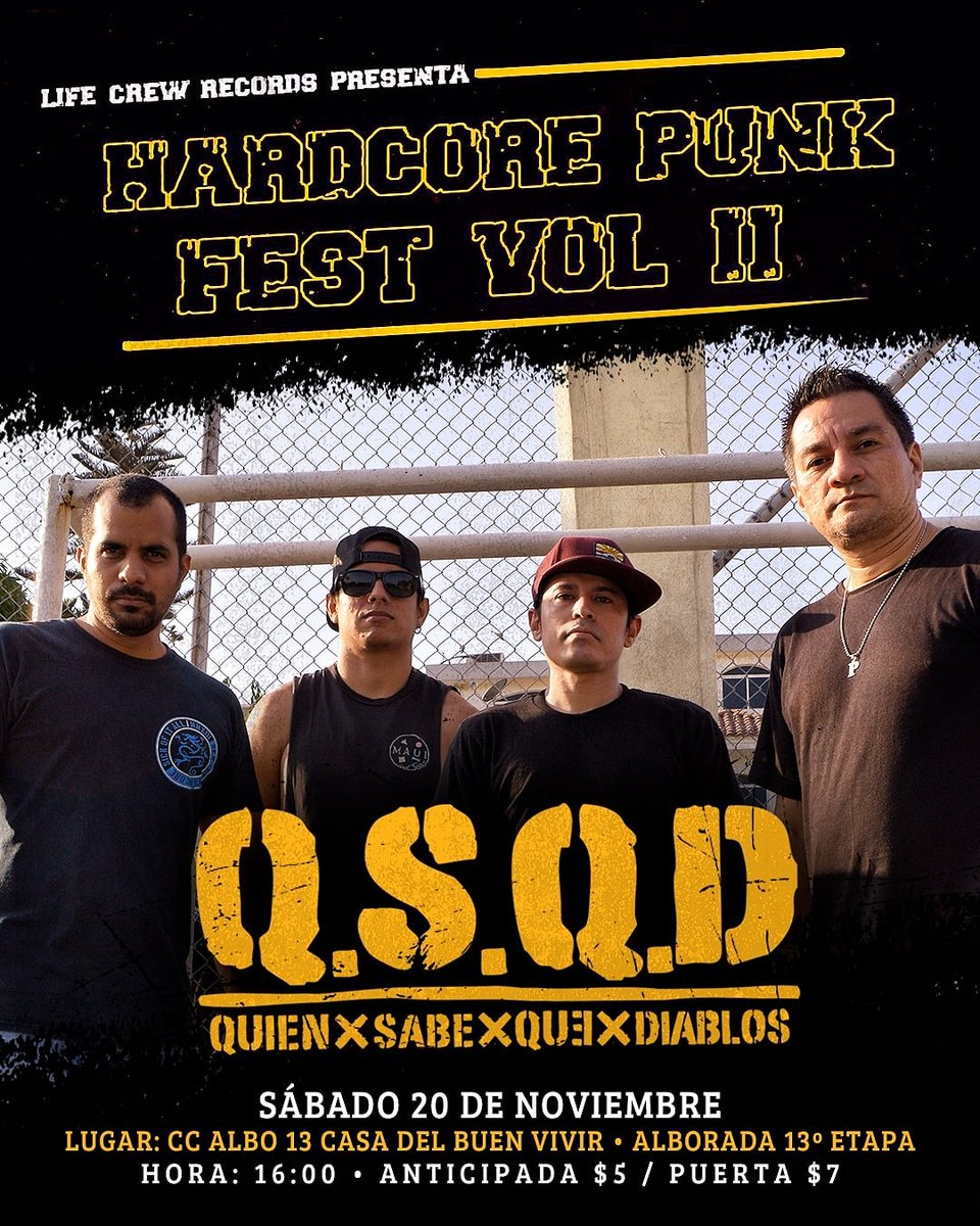 Gajura's tweet photo. Life Crew Records presenta: 
QuienSabeQueDiablos la banda más básica y cruda del hardcore nacional este sábado 20 de noviembre. https://t.co/kkmAdrdq6n