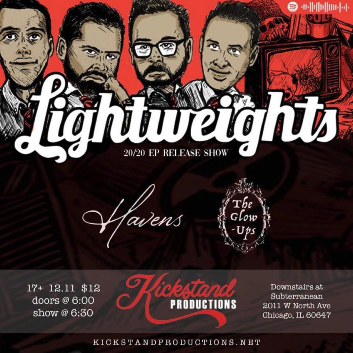 ON SALE NOW: Lightweights w/ Havens, &amp; The Glow Ups at Subt on Saturday, December 11th | $12 | 17+ Grab your tickets NOW !! subt.net 🎟🎟