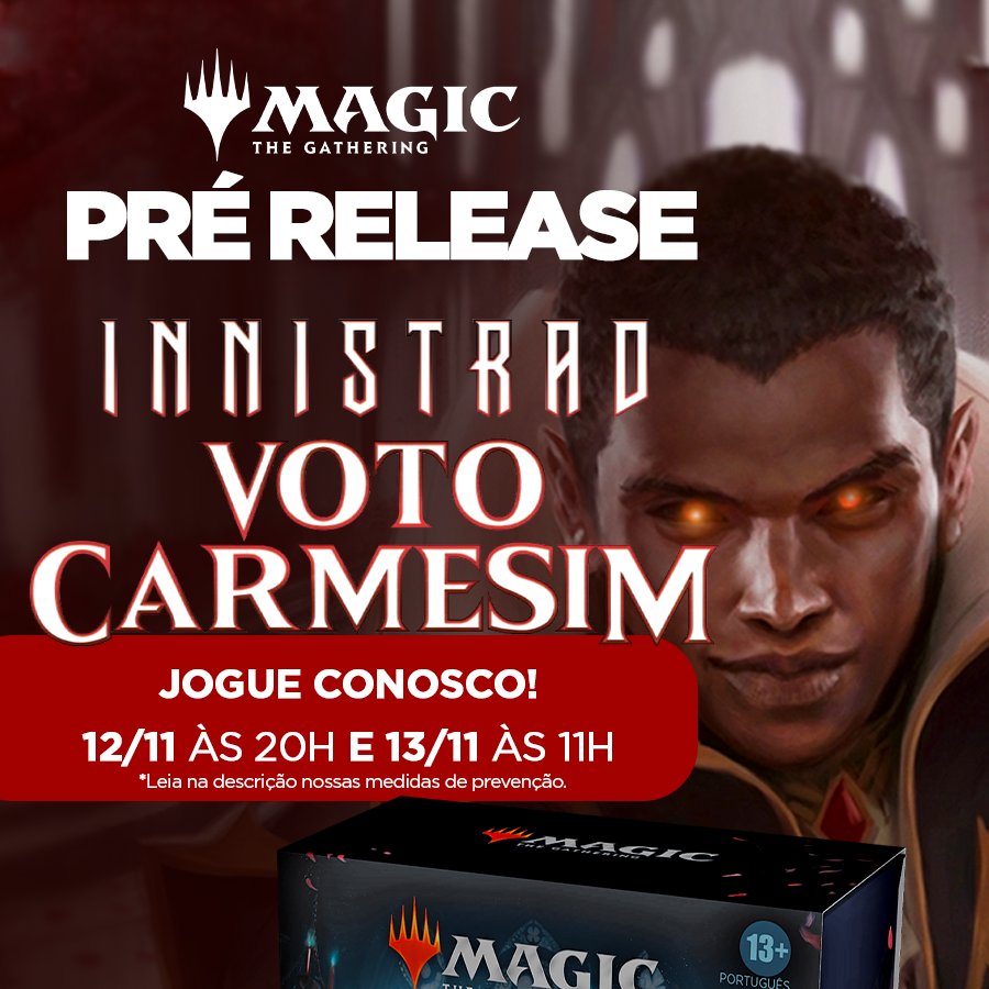 lojaredjogos's tweet photo. As famílias Markov e Voldaren aguardam você para o casamento de #MTGCrimson na RED: dias 12 (20h) e 13(11h)
Ingressos em https://t.co/XmP6ApHrhK

#MagicTheGathering  #MTG #InnistradVotoCarmesim https://t.co/8YOT433zm2