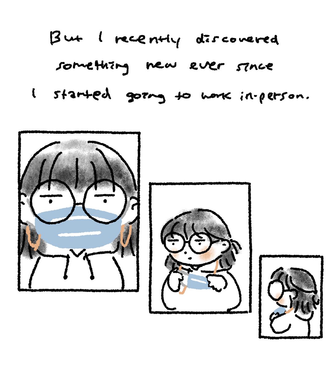 summurkim's tweet photo. Wow my handwriting is so messy but here’s a short comic about wearing a mask
#comics #mask https://t.co/2IUHnPu01o