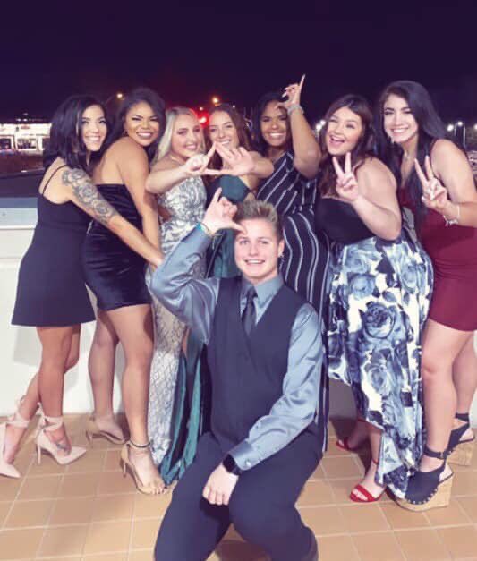 tha_names_kris's tweet photo. 2 years ago today my best friends honored me with their letters and made me their Beau. What a wild ride it has been but, there’s no other group of women I’d rather represent than @TSUDPHIE. As always… horns up to my girls and horns up to the best 💜💛 https://t.co/DlMdz3rwa8