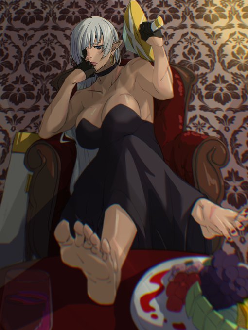 ドレス着ててもすぐお行儀悪くなる #イラスト #オリキャラ 