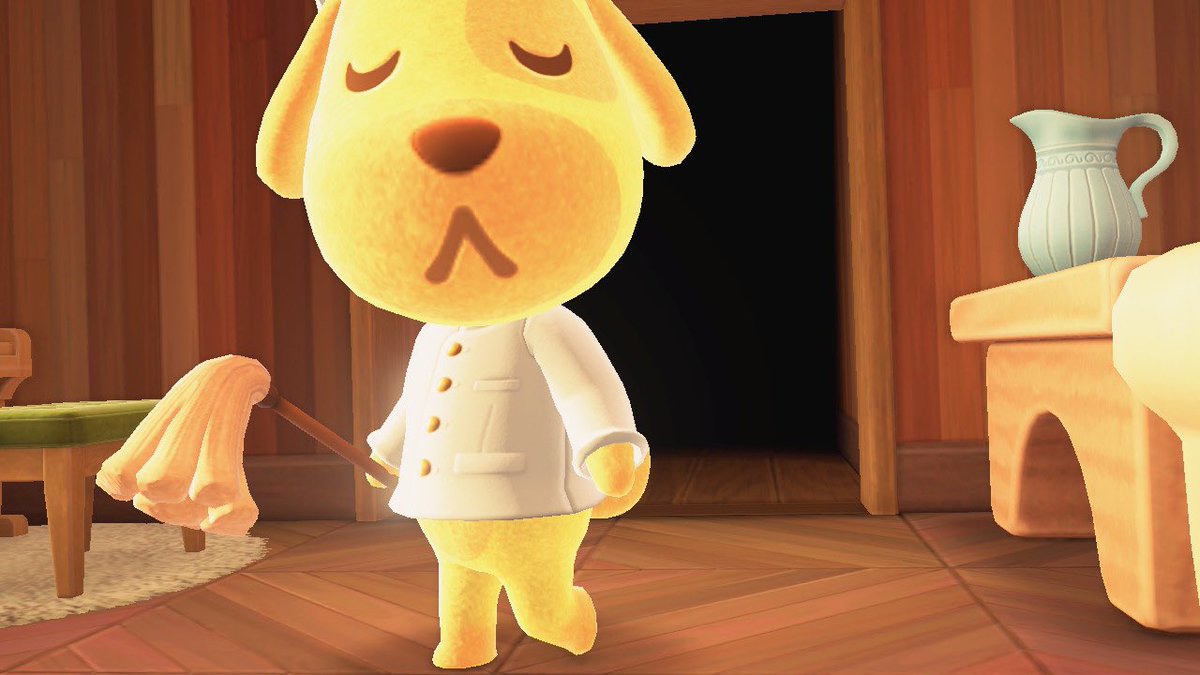 momodokii's tweet photo. Goldie says clean your house in style  besties 

#ACNH #ACNHUpdate #AnimalCrossing https://t.co/IlEgZ286Yr