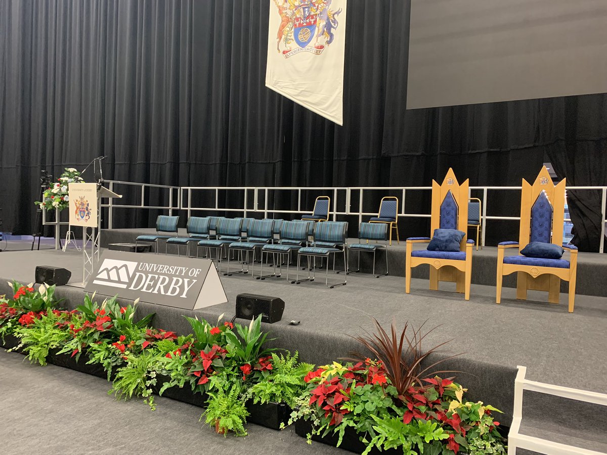 DerbyUni's tweet photo. Final preparation at @derby_arena is underway ready for graduation to begin tomorrow!😍 🎓 We are so excited! Don’t forget to share your pics with us using #derbygrad @DerbyUniAlumni @derbyunistudent @DerbyUniPress https://t.co/ESO5dGBfK6