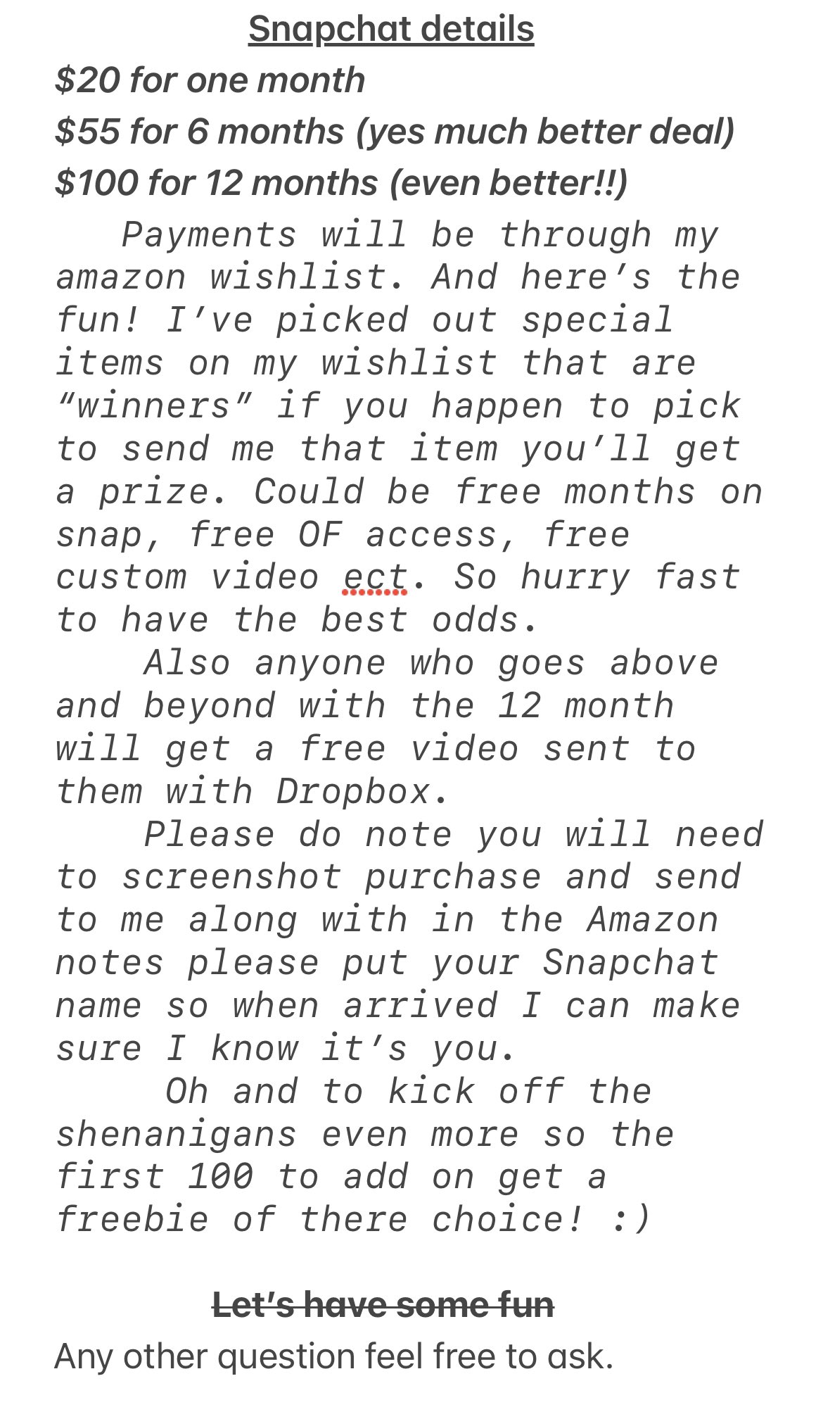 Kebby94 on Twitter: Oh and my naughty snapchat is back! Wishlist link 