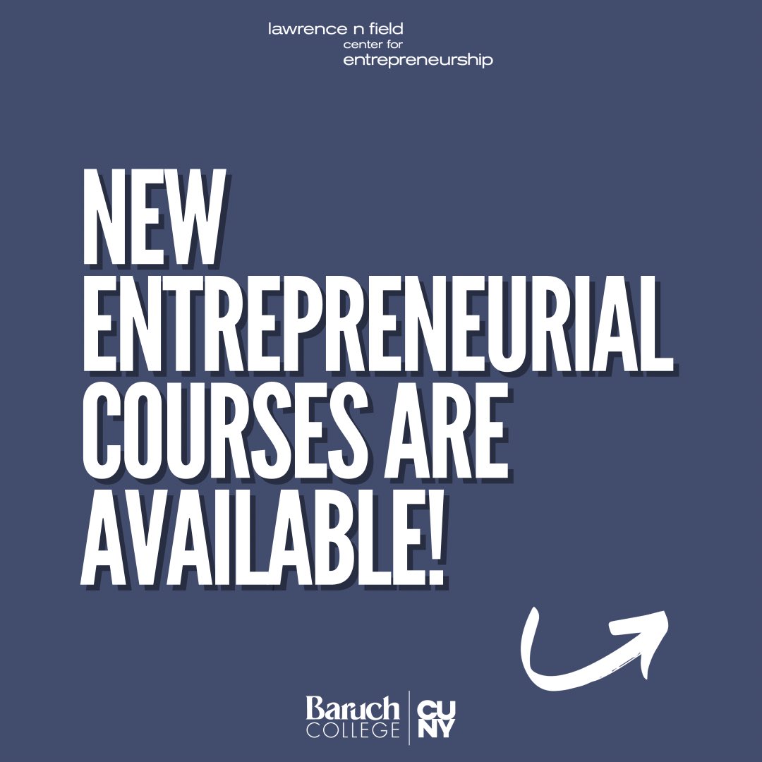 EShipBaruch's tweet image. Spring Semester has begun &amp;amp; we have some new courses!! 📚

To learn more about each course &amp;amp; our other entrepreneurial courses, visit blogs.baruch.cuny.edu/fieldcenter/st…

#baruchcollege #springregistration #cuny #nyc