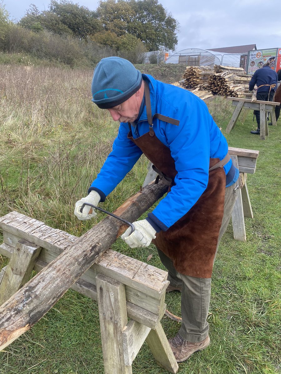 CallumLloydOT's tweet photo. Another great day at the Down to Earth Project @DTEProject. Today we starting stripping bark from posts for the new fence and even started to make our own walking sticks. Stay tuned 😃 (consent obtained to share)

@CAVocctherapy @CAVUHB @EllsHughes https://t.co/gt0bA55u1l