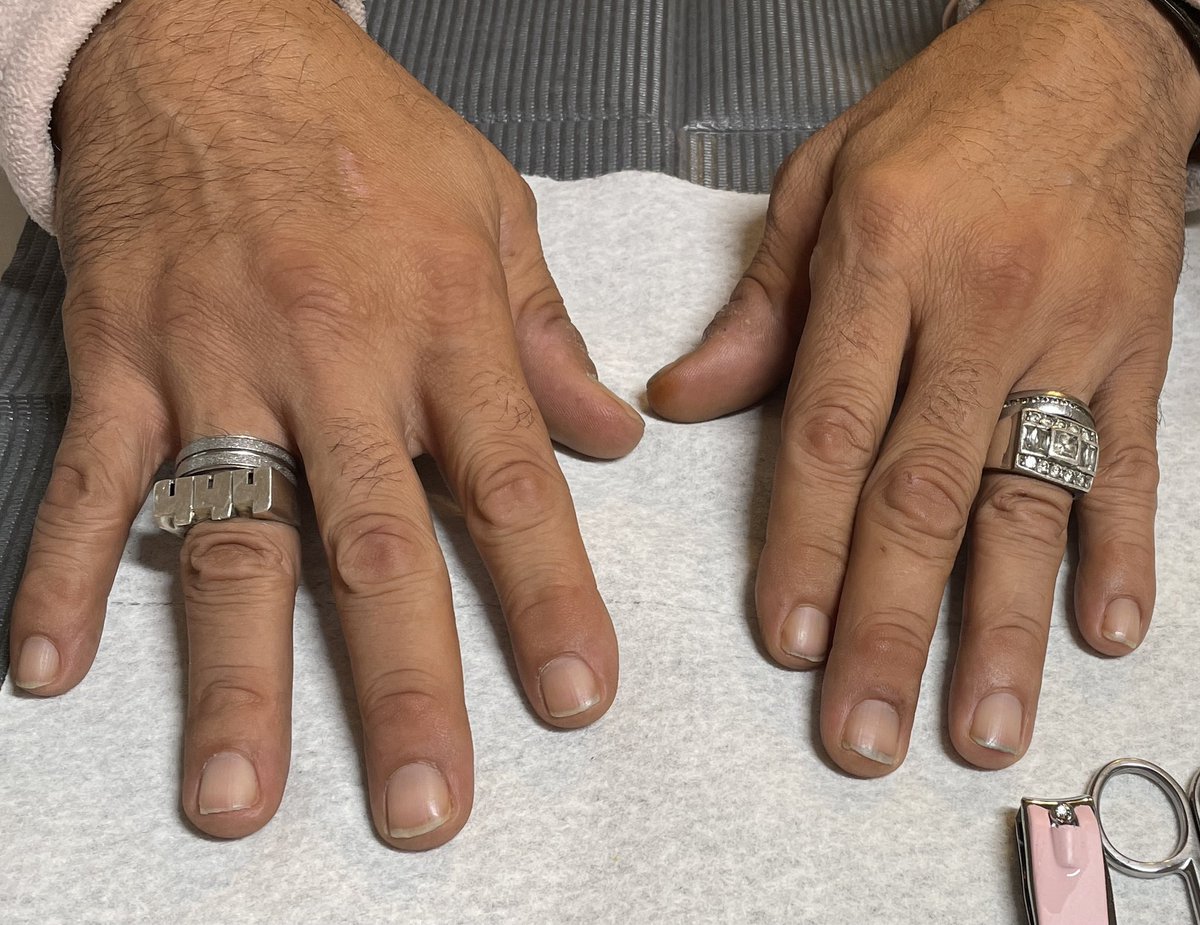 customnailsbyjo's tweet photo. Took a course on Russian Manicures and tried it out on the hubs 
#manmanicures #manicure #nails #pamperyourself #gelmani https://t.co/SYXz9UDfvn