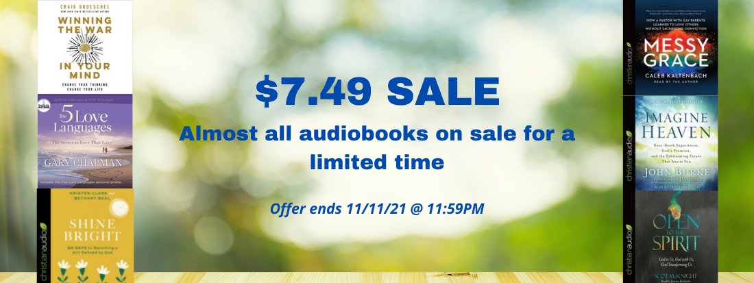 FLASH SALE - Almost ALL titles on sale for $7.49! #FlashSale #audiobooks christianaudio.com/twice-yearly