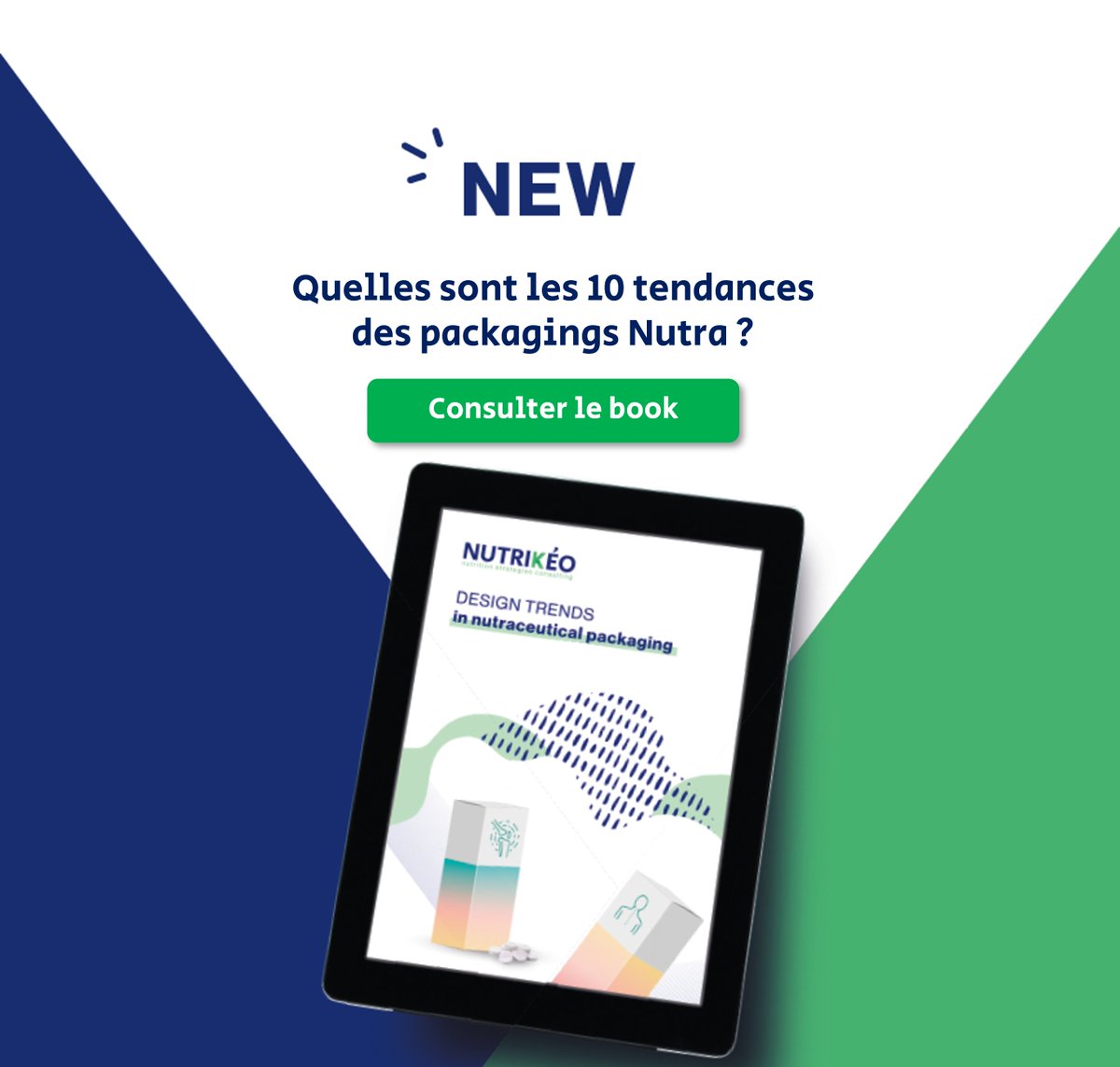 🥝 Le marché #nutra est florissant : la créativité des #packagings du secteur s'en ressent ! Nos équipes Créa &amp; Nutra partagent le fruit de leur #veille dans un book de 10 #Tendances des Packs Nutra👇. contact.nutrikeo.com/book-nutra-vit…
