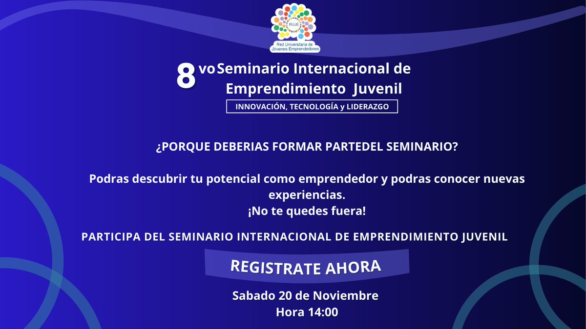 RujeBolivia's tweet photo. Son muchos beneficios que te aportarán el 8vo Seminario Internacional de Emprendimiento Juvenil, ven y se parte.🤓                                 .                                    .                                       #RUJE #RUJE2021 #emprendimiento #bolivia #emprendimiento https://t.co/qYZ4v1JxVN