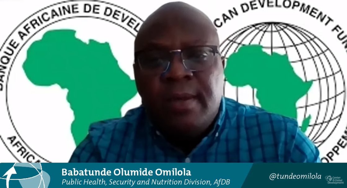 CGDev's tweet photo. For Africa and the African Development Bank, there is a greater need for health infrastructure in pandemic response. @TundeOmilola #BirdsallConference https://t.co/xUwkV9iBpa