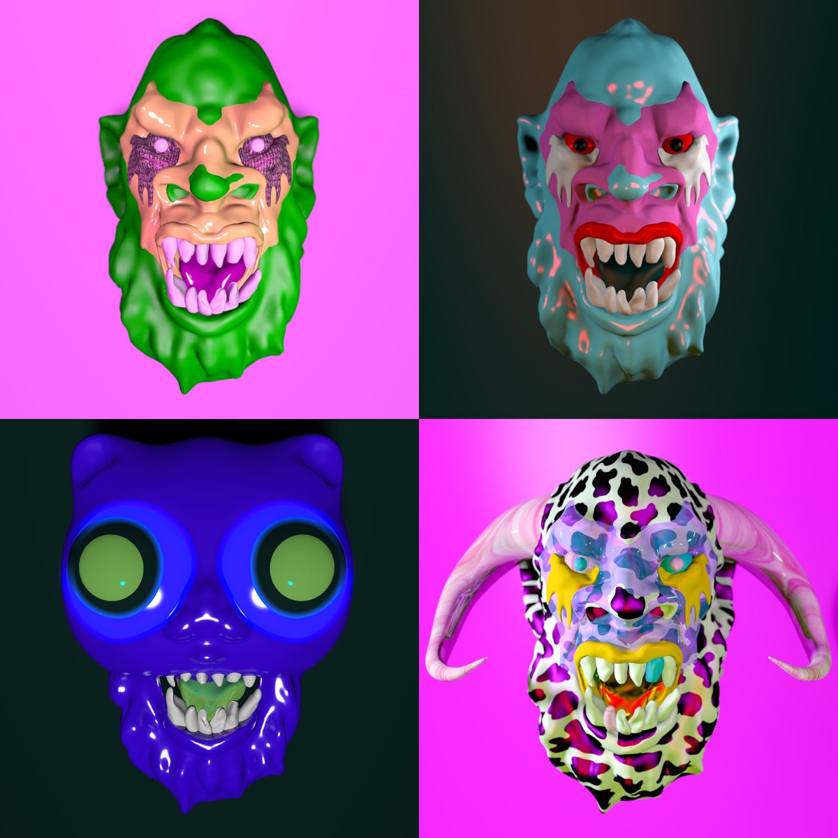 BiestLab's tweet image. Just released 4 new Biests!
1/1 – 3 tez #hicetnunc 

Psychedelic Meta Cow Bull Biest 
hic.art/522489

Bottom of the Pond Kitty Biest
hic.art/522501

Red Eyed Gimme A Kiss Biest
hic.art/522510

Acid Grüner Apfel Disco Biest
hic.art/522518

#HEN