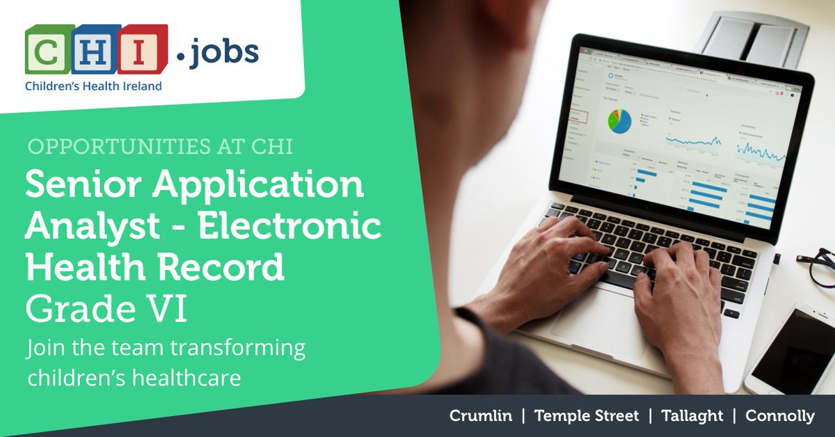 jobswithCHI's tweet photo. At CHI we strive to build life-saving medical programmes to treat and care for sick children from all over Ireland. Applications are invited for the role of Senior Application Analyst - Electronic Health Record Grade VI https://t.co/8eddHCNqfk  #jointeamCHI https://t.co/jPstUC9rK7