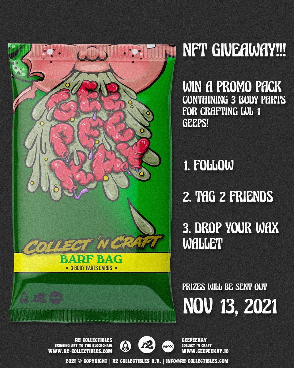 R2_collectibles's tweet photo. 🚨Round 9! We are giving away 50 PACKS!!! Also don't miss the Free NFT drop tonight at 7 PM GMT 
👇👇👇
https://t.co/8sY9J5lg0W

Double your chances with our IG NFT Giveaway
https://t.co/DfwTPJiTCi
👆👆👆
#FreeNFTs #FreeNFT #NFTGiveaway #NFTGiveaways #AtomicHub #waxnft #NFTdrop https://t.co/SlQupA3alu