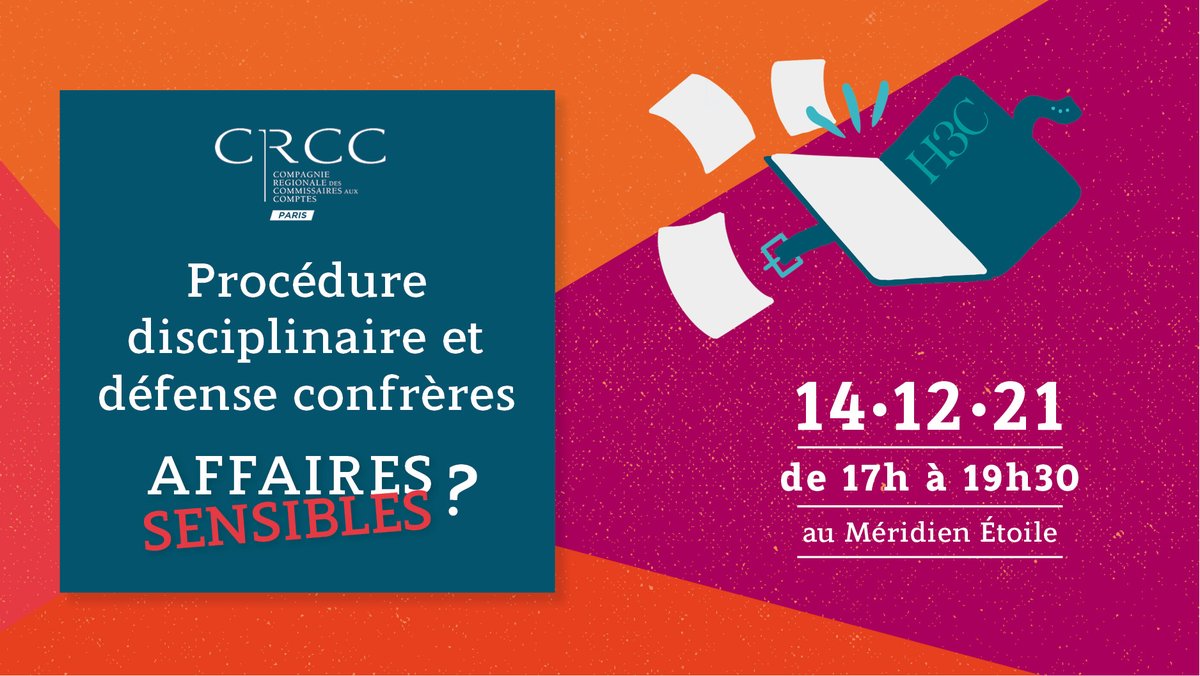 CRCCParis's tweet photo. 📣 EVENEMENT | Procédure disciplinaire et #DéfenseConfrères : Affaires sensibles ?

La #CRCCParis a le plaisir de vous convier pour une grande #conférence 📆 le 14/12, à 17h au Méridien Etoile.

➡️ Places limitées : https://t.co/lNNVt03KZF https://t.co/MgXNKjpPdk