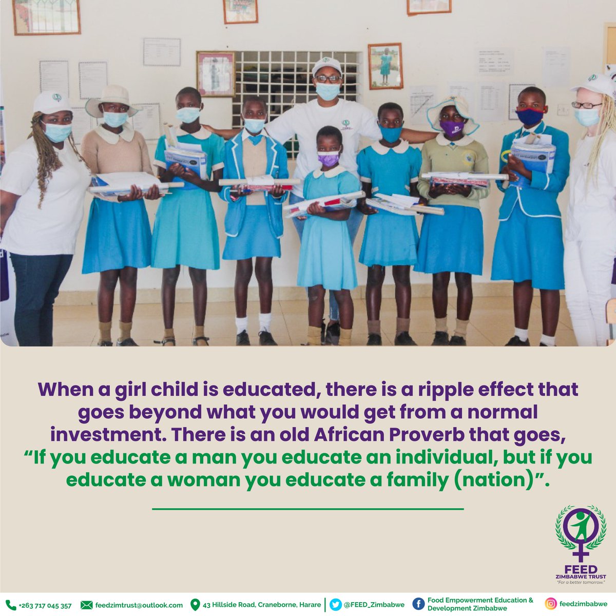 FEED_Zimbabwe's tweet photo. @FEED_Zimbabwe , we believe that educating a girl child can empower them to change the world. One of our main objectives is to promote inclusive and equitable access to education. We just do not preach it , but rather practise what we preach!.
#SDG4
#Educ4all
#empowergirlchild https://t.co/40iC7b6evn