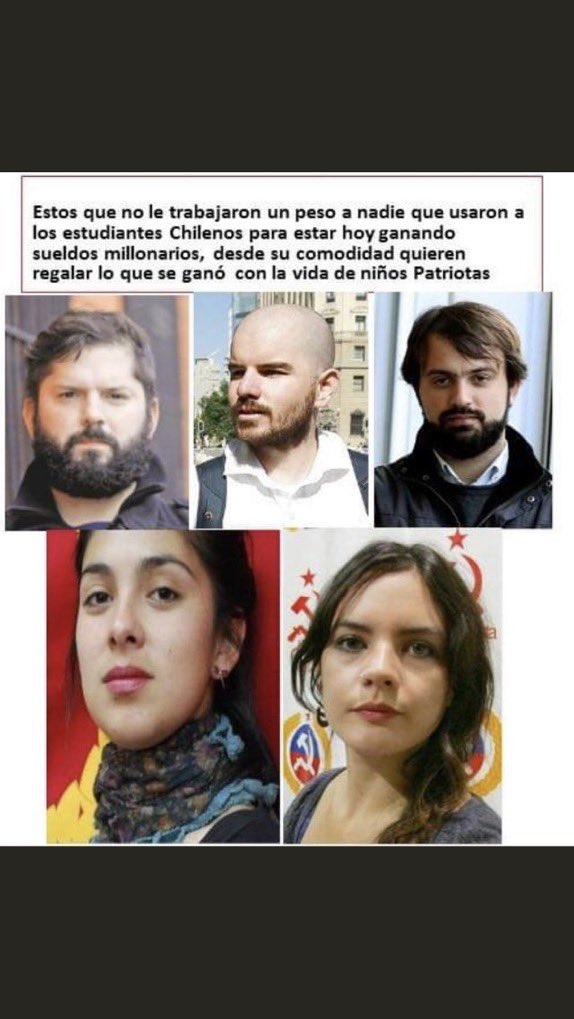 FaustIlsa's tweet photo. @KarolCariola mira quien habla… la comunista Cariola, la que usó a los estudiantes como trampolín político para alcanzar un sillón en el congreso y desde ahí comenzar la destrucción de la democracia .. crees que la gente es weona Diputada?!?! #laspatas #fueraComunistasdeChile #JorgeGalvez https://t.co/a51Oajbtz9
