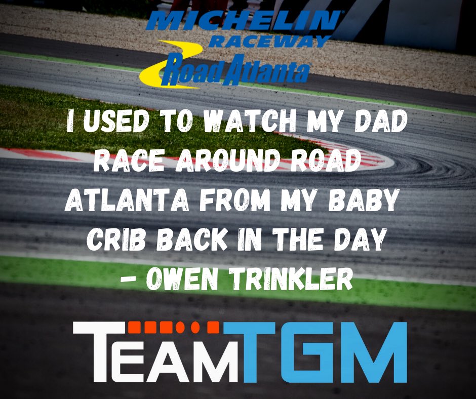 GoTeamTGM's tweet photo. Team TGM driver Owen Trinkler has a long history with @RoadAtlanta ! We arrive tomorrow!
.
.
#teamtgm #goteamtgm #imsa #michelin #healthinnovation #healthmaverick #teamchevy #camaro #jktgfoundation #zl1 #roadatlanta #forgeline #porsche #beyondfear @owentrinkler @IMSARadio https://t.co/HVgr6bExi4