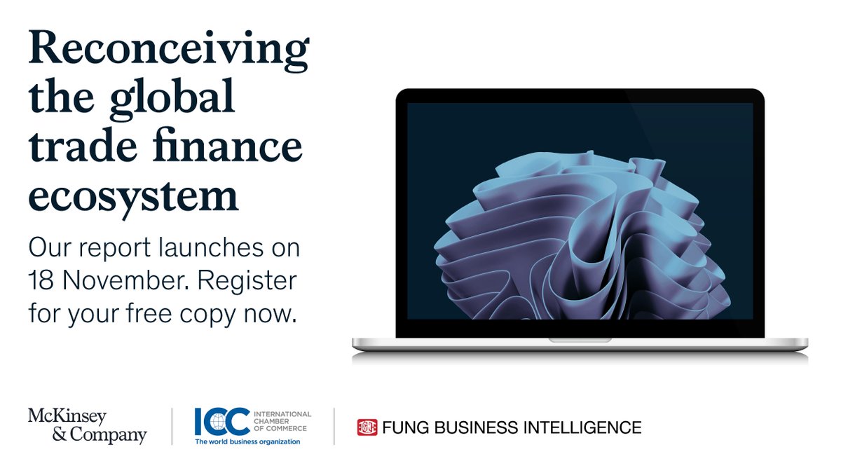 McKBanking's tweet photo. Micro and SMEs face a global trade finance funding gap of $1.7tn. Our new report [by @iccwbo with Fung Biz Intelligence &amp; supported by @McKinsey] will outline a road map to close it #ReconceivingTradeFinance  

https://t.co/hsh772qAcN https://t.co/w1pNg7Fz6p